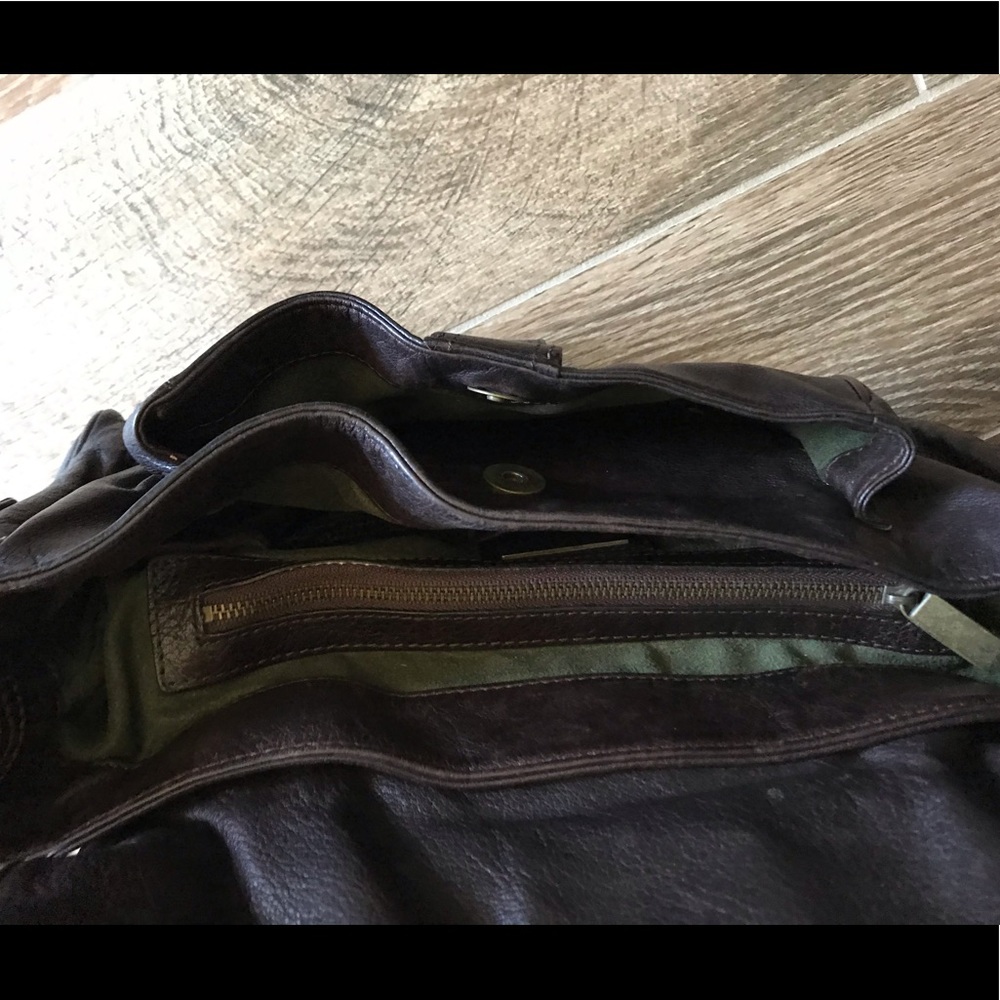 Vintage 90's-y2k Kooba dark brown leather shoulder bag tote crossbody saddle - Picture 7 of 9